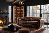 Elodie Distressed Italian Aniline Leather Dual Recliner Sofa