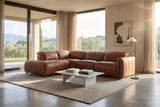 Octavia Distressed Italian Aniline Leather Reclining Corner Sectional Sofa