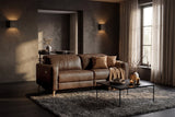 Elodie Distressed Italian Aniline Leather Dual Recliner Sofa