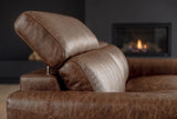 Elodie Distressed Italian Aniline Leather Dual Recliner Sofa