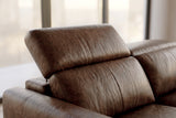Elodie Distressed Italian Aniline Leather Dual Recliner Sofa