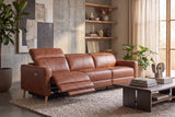 Elodie Distressed Italian Aniline Leather Dual Recliner Sofa