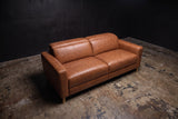 Elodie Distressed Italian Aniline Leather Dual Recliner Sofa