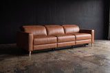 Elodie Distressed Italian Aniline Leather Dual Recliner Sofa