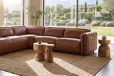 Octavia Distressed Italian Aniline Leather Reclining Corner Sectional Sofa