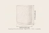 Linguaglossa side table dimensions: 14.75 in across, 17.75 in high