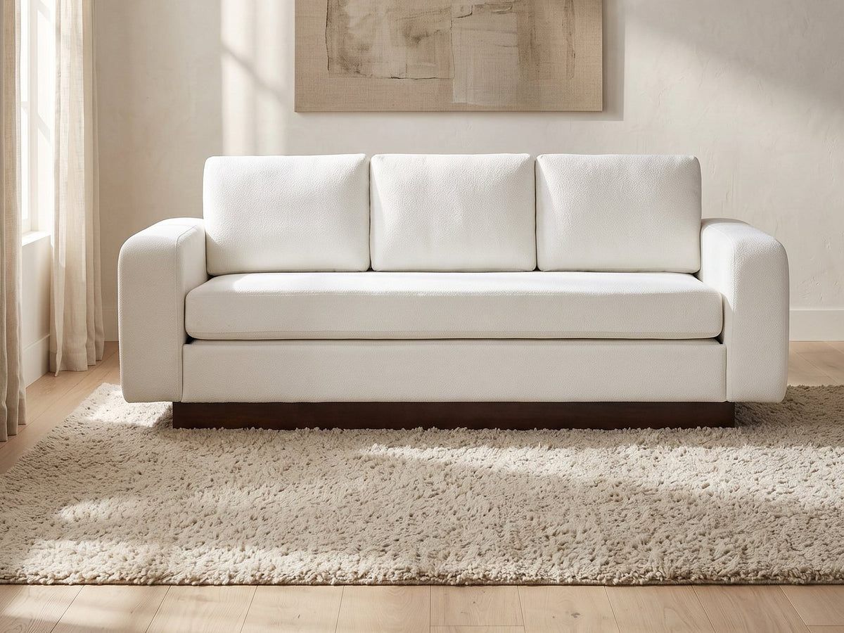 Lucca Plinth-Base Sofa in a bright interior