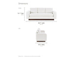 Lucca Plinth-Base Sofa dimensions: 80.7 in wide, 29.5 in deep, 33.1 in high