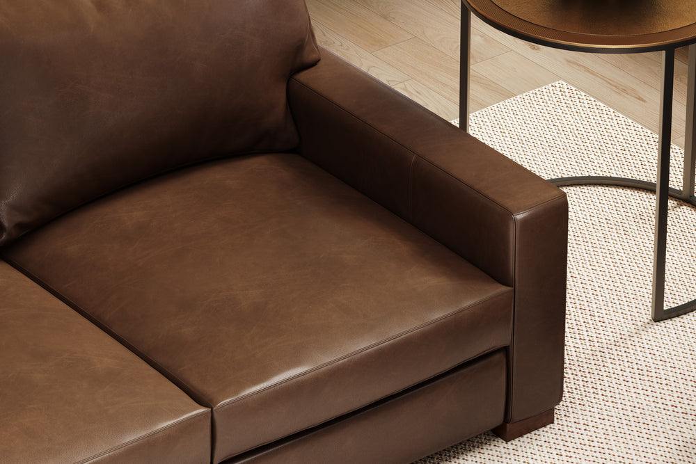 Valencia Luton Leather Sofa, Loveseat, Lipari Chocolate