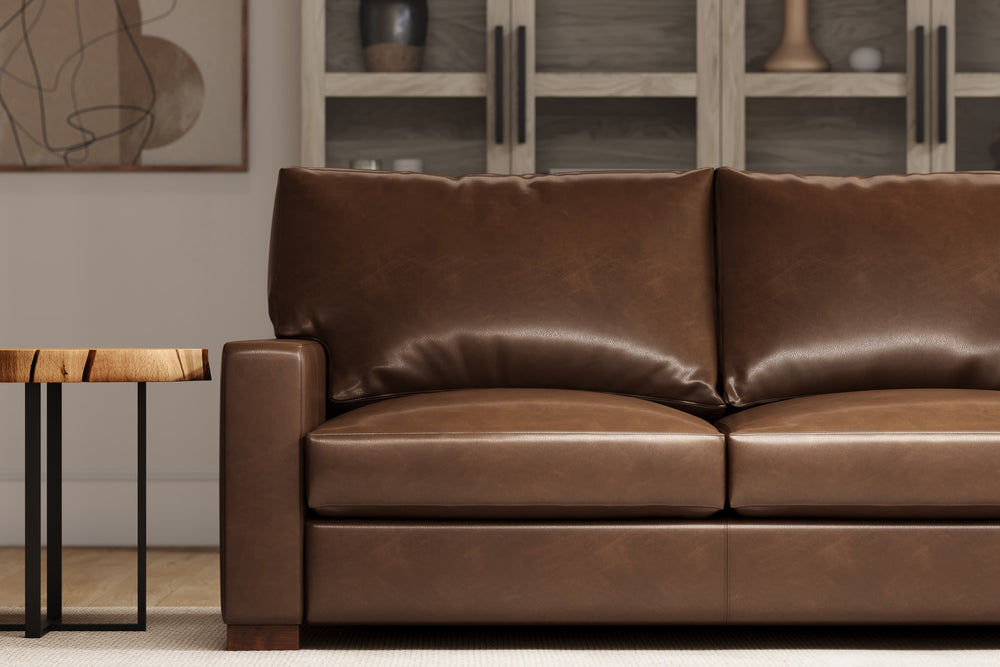 Valencia Luton Leather Sofa, Loveseat, Lipari Chocolate