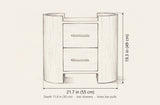 Macomer nightstand dimensions: 21.7 in wide, 19.3 in high, 11.8 in deep