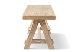 Magisano 72-Inch Reclaimed Elm Trestle Dining Bench, side view
