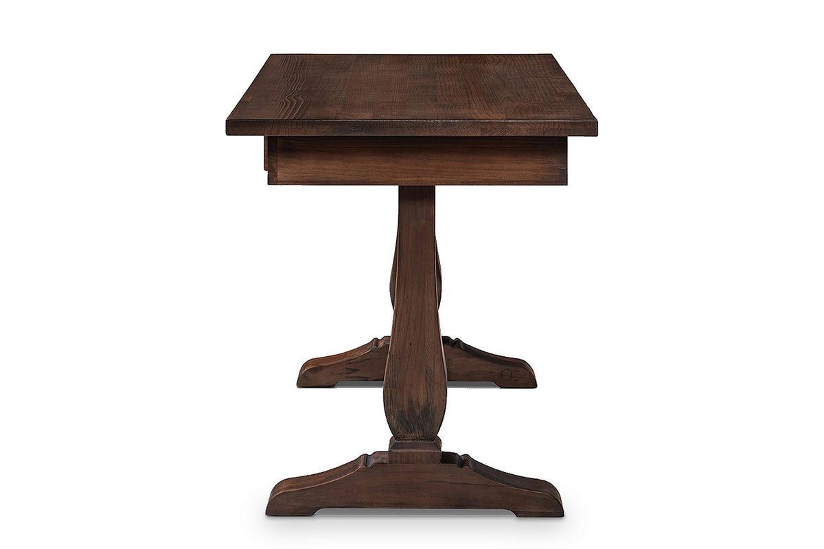 Maida 55-Inch Reclaimed Pine Trestle Writing Desk, side view