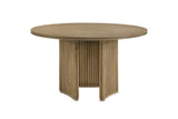 Malvito 53-Inch Round Ash Veneer Reeded Pedestal Dining Table, side view