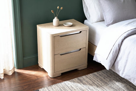 Mandas Light Elm 2-Drawer Nightstand