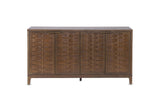 Marcellinara 59-Inch 4-Door Woven-Front Brown Sideboard, front view