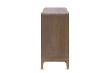 Marcellinara 59-Inch 4-Door Woven-Front Brown Sideboard, side view