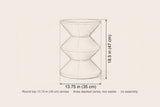 Marineo side table dimensions: 13.75 in across the top, 18.5 in high