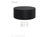 Marostica Black Mango Drum Coffee Table dimensions: 36.0 in wide, 36.0 in deep, 14.0 in high