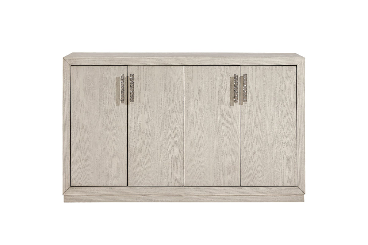 Martirano 60-Inch 4-Door Antique White Oak Veneer Sideboard, front view