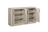Martirano 60-Inch 4-Door Antique White Oak Veneer Sideboard, side view