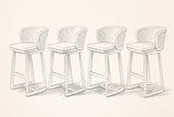 Pencil sketch of the four Mascali bar stools, three-quarter view