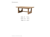 Matelica Reclaimed Pine Trestle Coffee Table dimensions: 47.0 in wide, 27.5 in deep, 18.0 in high