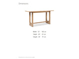 Matelica Reclaimed Pine Trestle Console Table dimensions: 72.0 in wide, 24.0 in deep, 36.0 in high