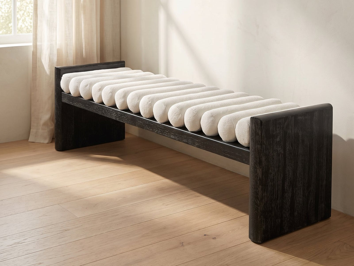 Matera Channel-Roll Bench in a bright interior