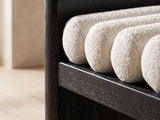 Close-up detail of the Matera bench