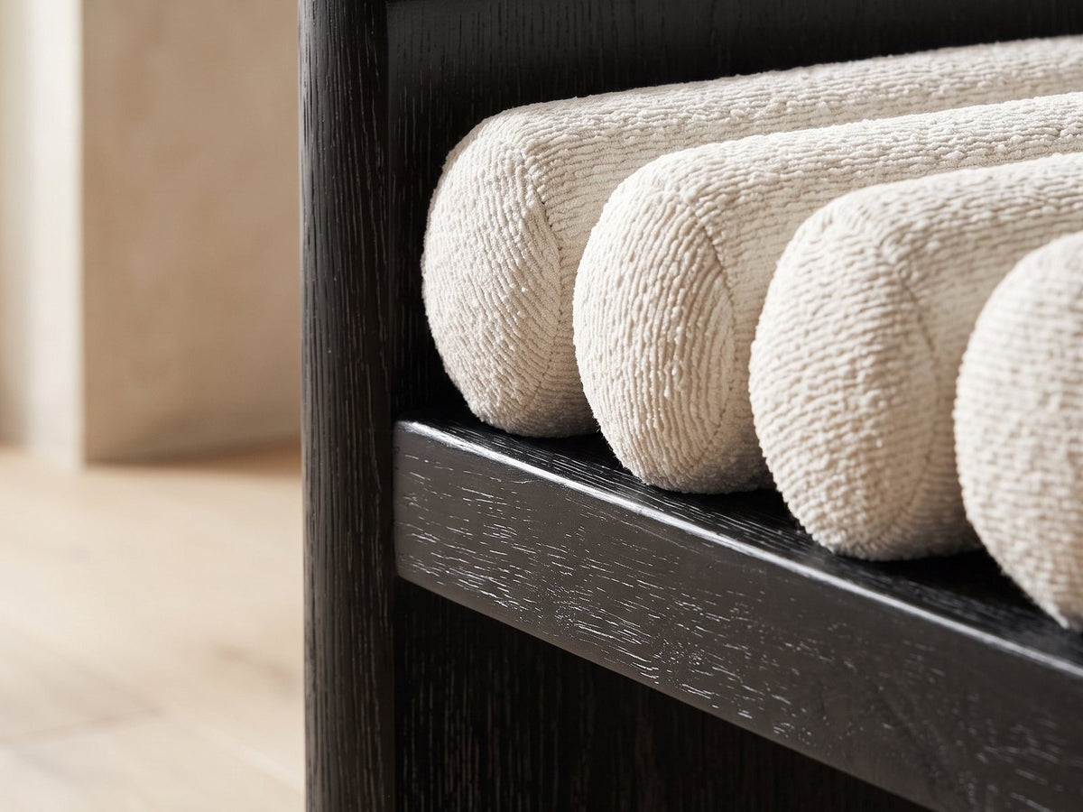 Close-up detail of the Matera bench