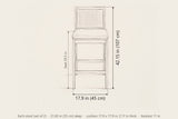 Mazzarino bar stool dimensions: each stool 17.9 in wide, 42.15 in high, seat 29.5 in, 21.65 in deep