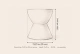 Mazzaro side table dimensions: 15.25 in wide, 18 in high