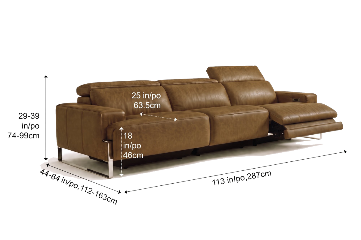 Valencia Melania Distressed Leather Recliner Sofa
