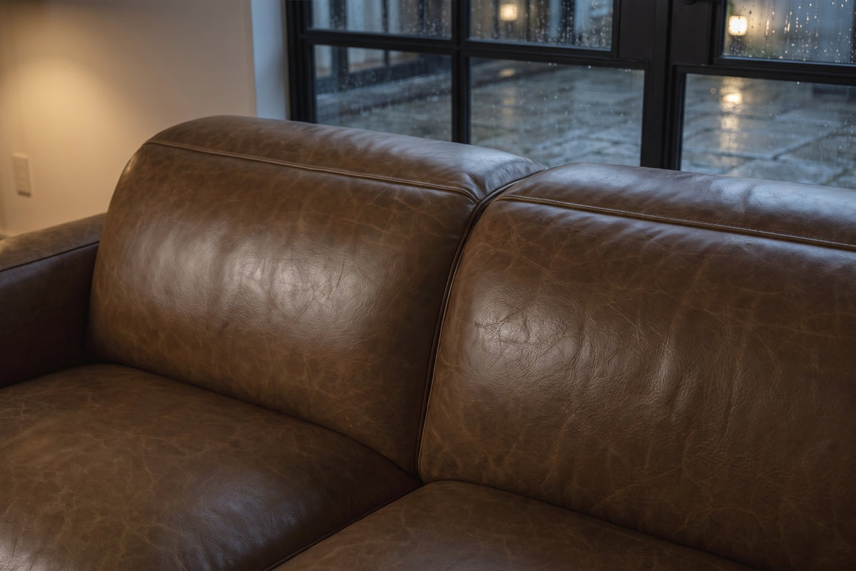 Valencia Melania Distressed Leather Recliner Sofa