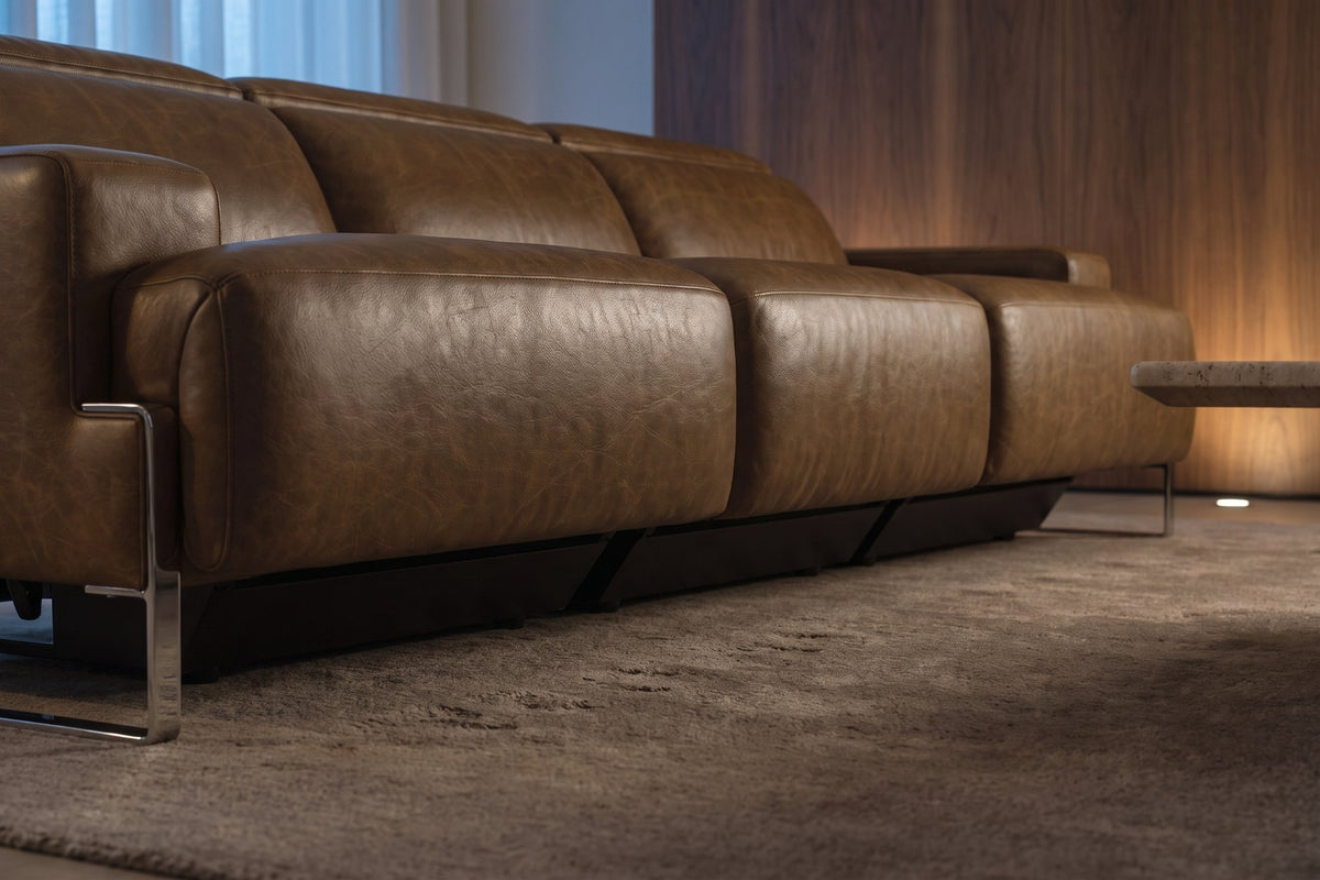 Valencia Melania Distressed Leather Recliner Sofa