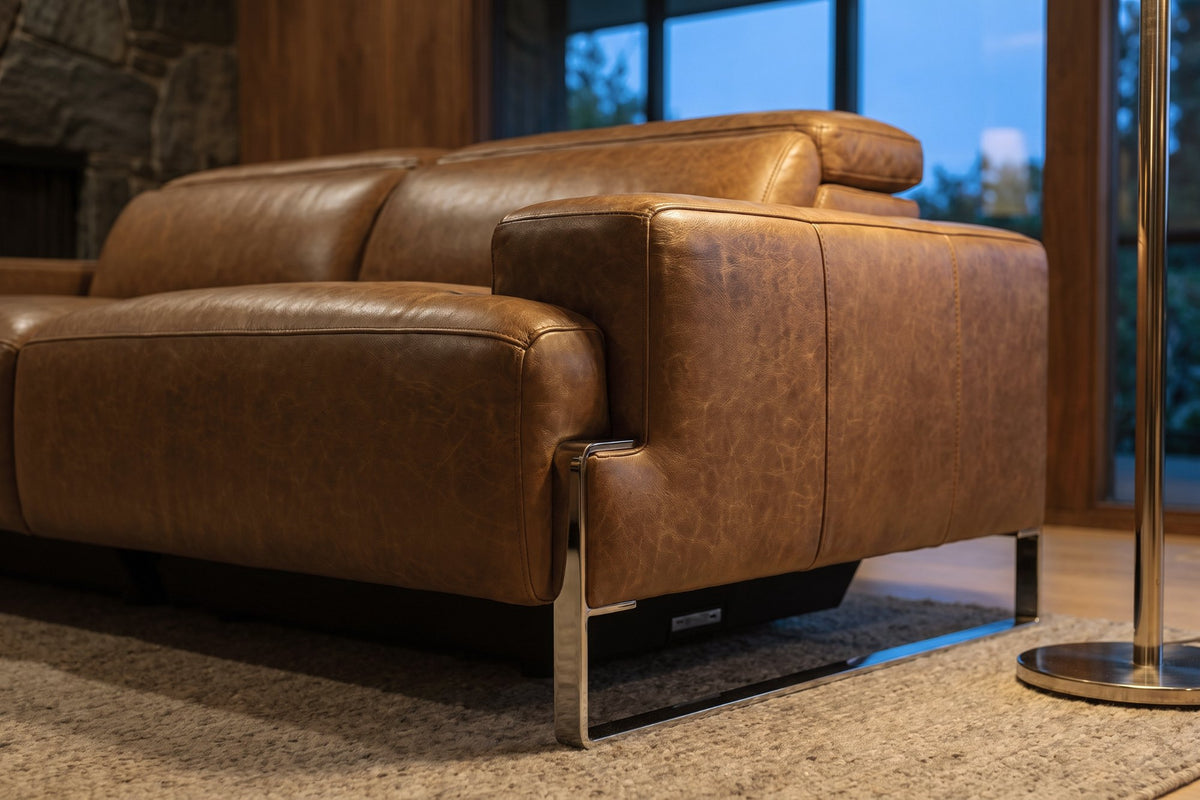 Valencia Melania Distressed Leather Recliner Sofa