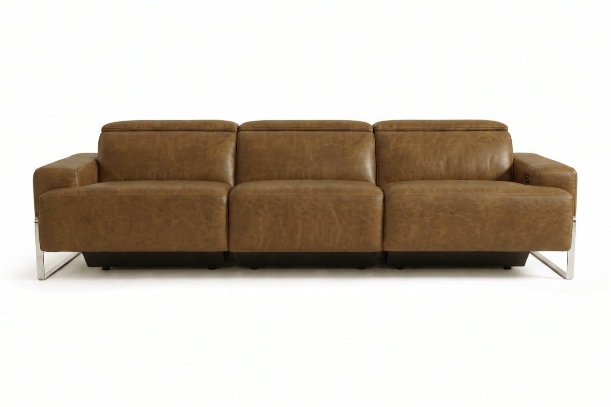 Valencia Melania Distressed Leather Recliner Sofa