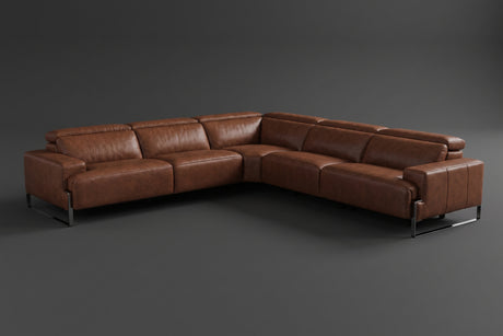 Valencia Melania Distressed Leather Reclining Corner Sectional Sofa