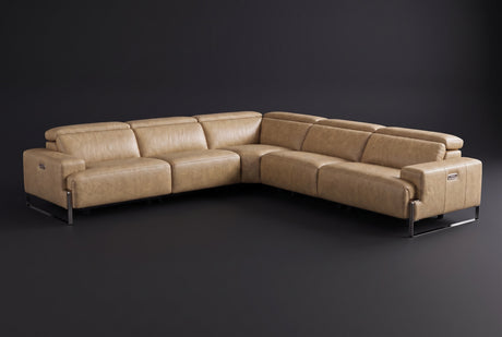 Valencia Melania Distressed Leather Reclining Corner Sectional Sofa
