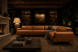 Valencia Melania Distressed Leather Reclining Corner Sectional Sofa