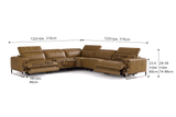 Valencia Melania Distressed Leather Reclining Corner Sectional Sofa