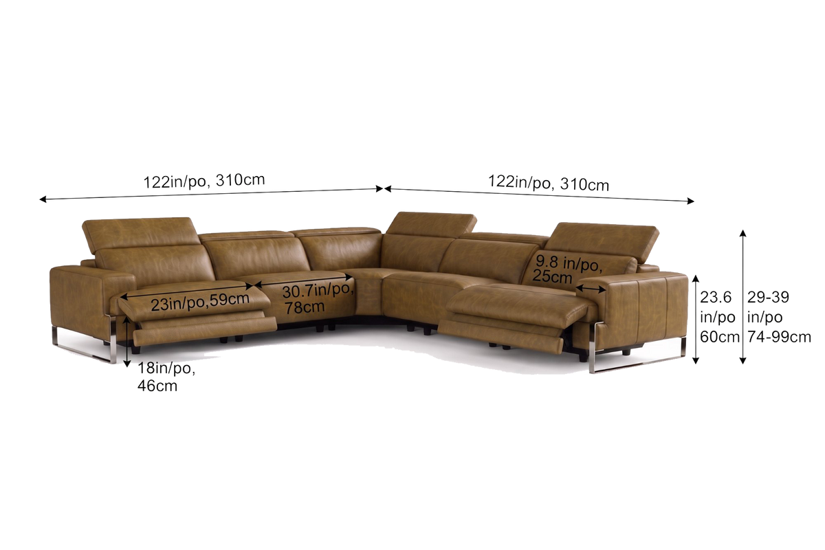 Valencia Melania Distressed Leather Reclining Corner Sectional Sofa