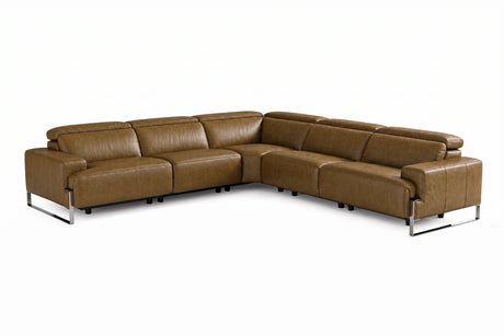 Valencia Melania Distressed Leather Reclining Corner Sectional Sofa