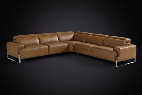 Valencia Melania Distressed Leather Reclining Corner Sectional Sofa