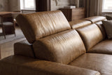 Valencia Melania Distressed Leather Reclining Corner Sectional Sofa