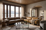 Valencia Melania Distressed Leather Reclining Corner Sectional Sofa
