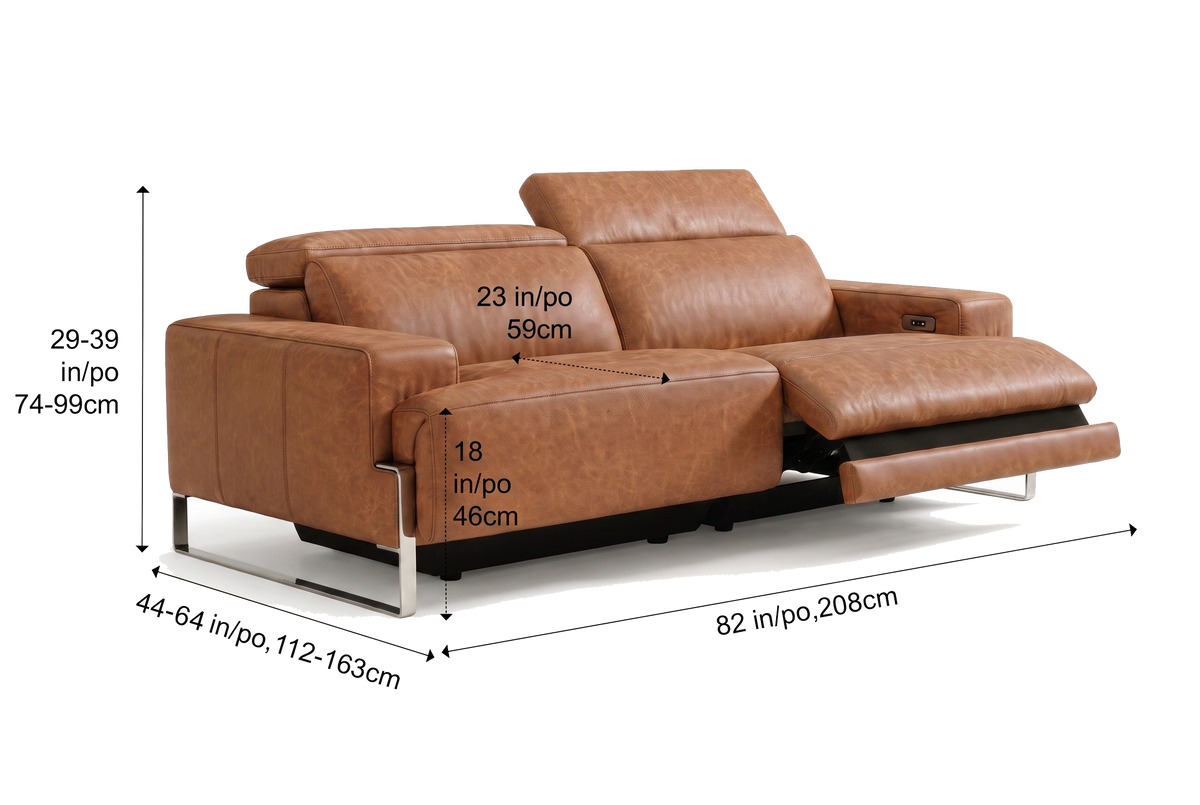 Valencia Melania Distressed Leather Recliner Sofa