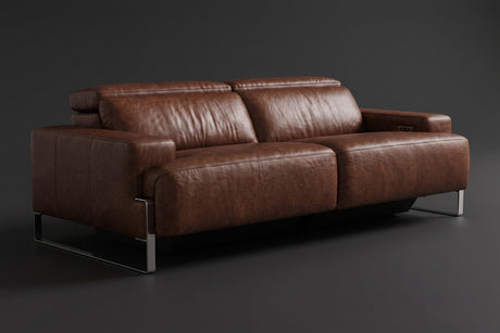 Valencia Melania Distressed Leather Recliner Sofa