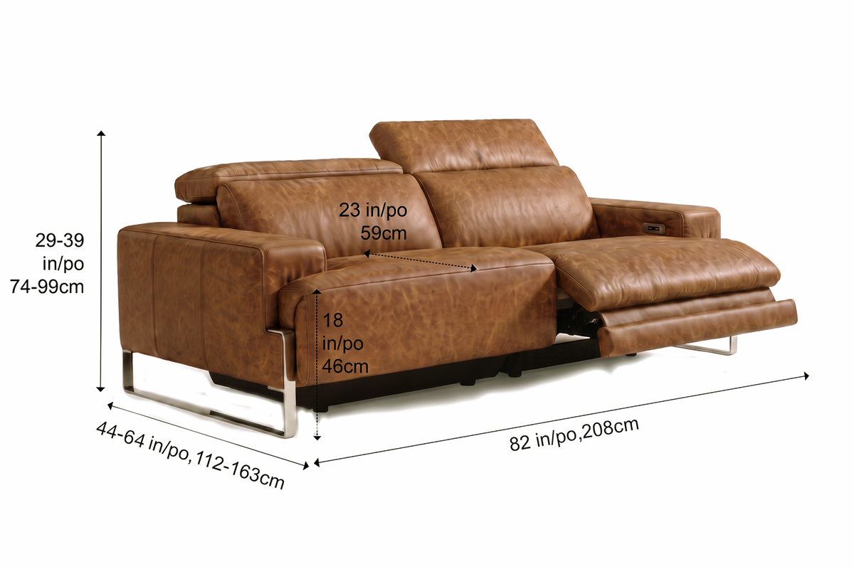 Valencia Melania Distressed Leather Recliner Sofa
